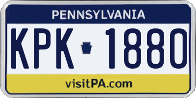 PA license plate KPK1880