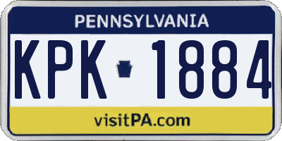 PA license plate KPK1884
