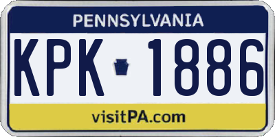 PA license plate KPK1886
