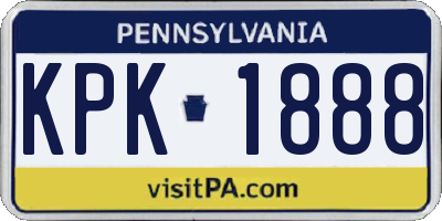 PA license plate KPK1888