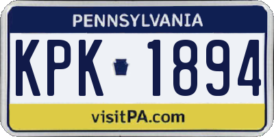 PA license plate KPK1894