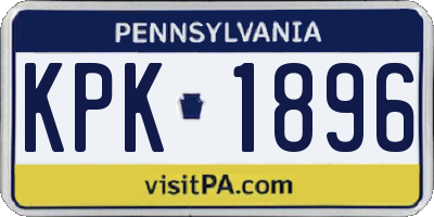 PA license plate KPK1896