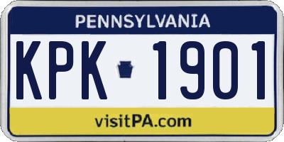 PA license plate KPK1901