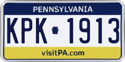 PA license plate KPK1913