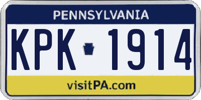 PA license plate KPK1914