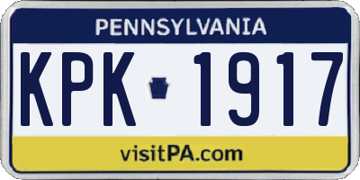 PA license plate KPK1917