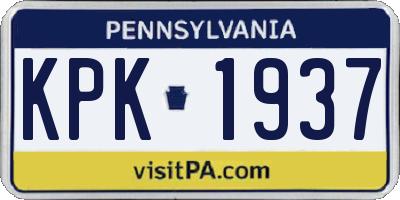 PA license plate KPK1937