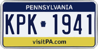 PA license plate KPK1941