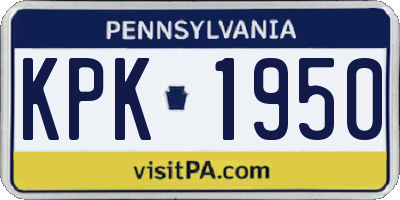 PA license plate KPK1950