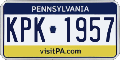 PA license plate KPK1957