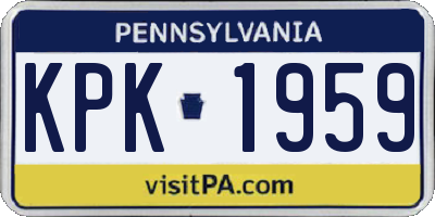 PA license plate KPK1959