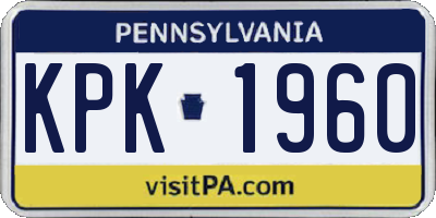 PA license plate KPK1960