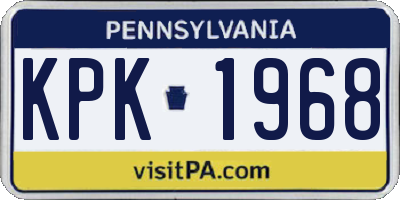 PA license plate KPK1968