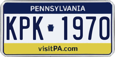 PA license plate KPK1970