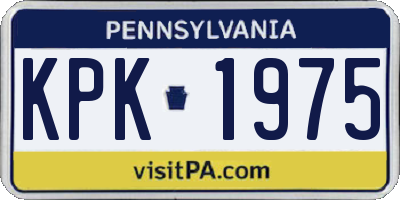 PA license plate KPK1975