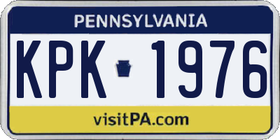 PA license plate KPK1976