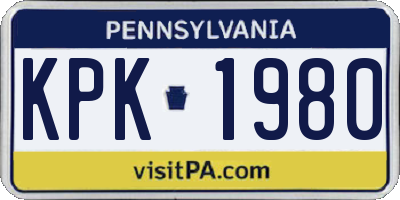 PA license plate KPK1980