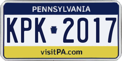 PA license plate KPK2017