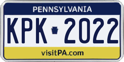 PA license plate KPK2022