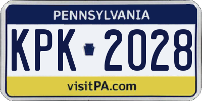 PA license plate KPK2028