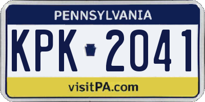 PA license plate KPK2041