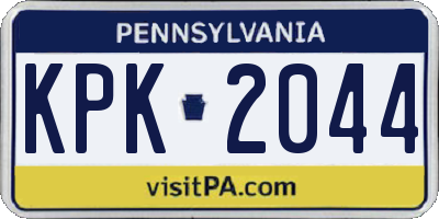PA license plate KPK2044