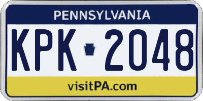 PA license plate KPK2048