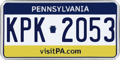 PA license plate KPK2053