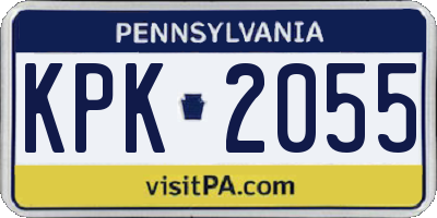 PA license plate KPK2055