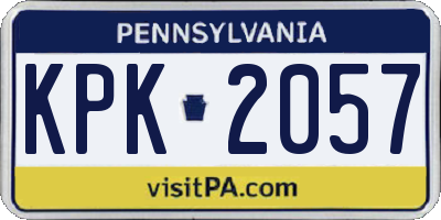 PA license plate KPK2057