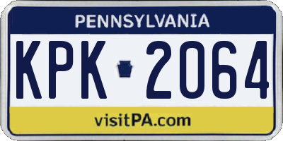 PA license plate KPK2064
