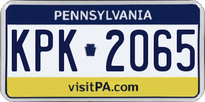 PA license plate KPK2065