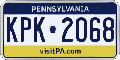 PA license plate KPK2068