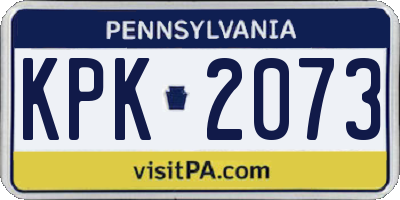 PA license plate KPK2073