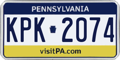 PA license plate KPK2074