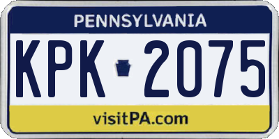 PA license plate KPK2075
