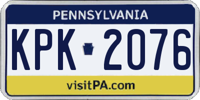 PA license plate KPK2076