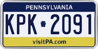 PA license plate KPK2091