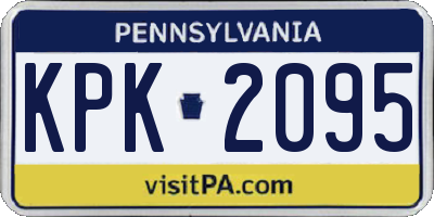 PA license plate KPK2095