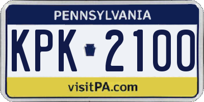 PA license plate KPK2100