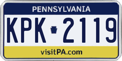 PA license plate KPK2119