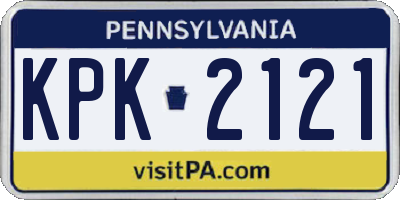 PA license plate KPK2121