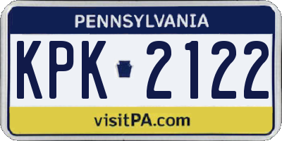 PA license plate KPK2122