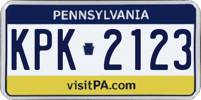 PA license plate KPK2123