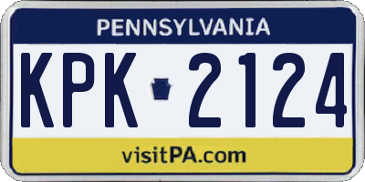 PA license plate KPK2124