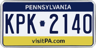PA license plate KPK2140