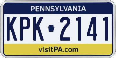 PA license plate KPK2141