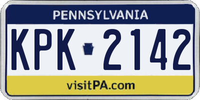 PA license plate KPK2142