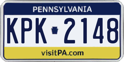 PA license plate KPK2148