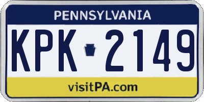 PA license plate KPK2149